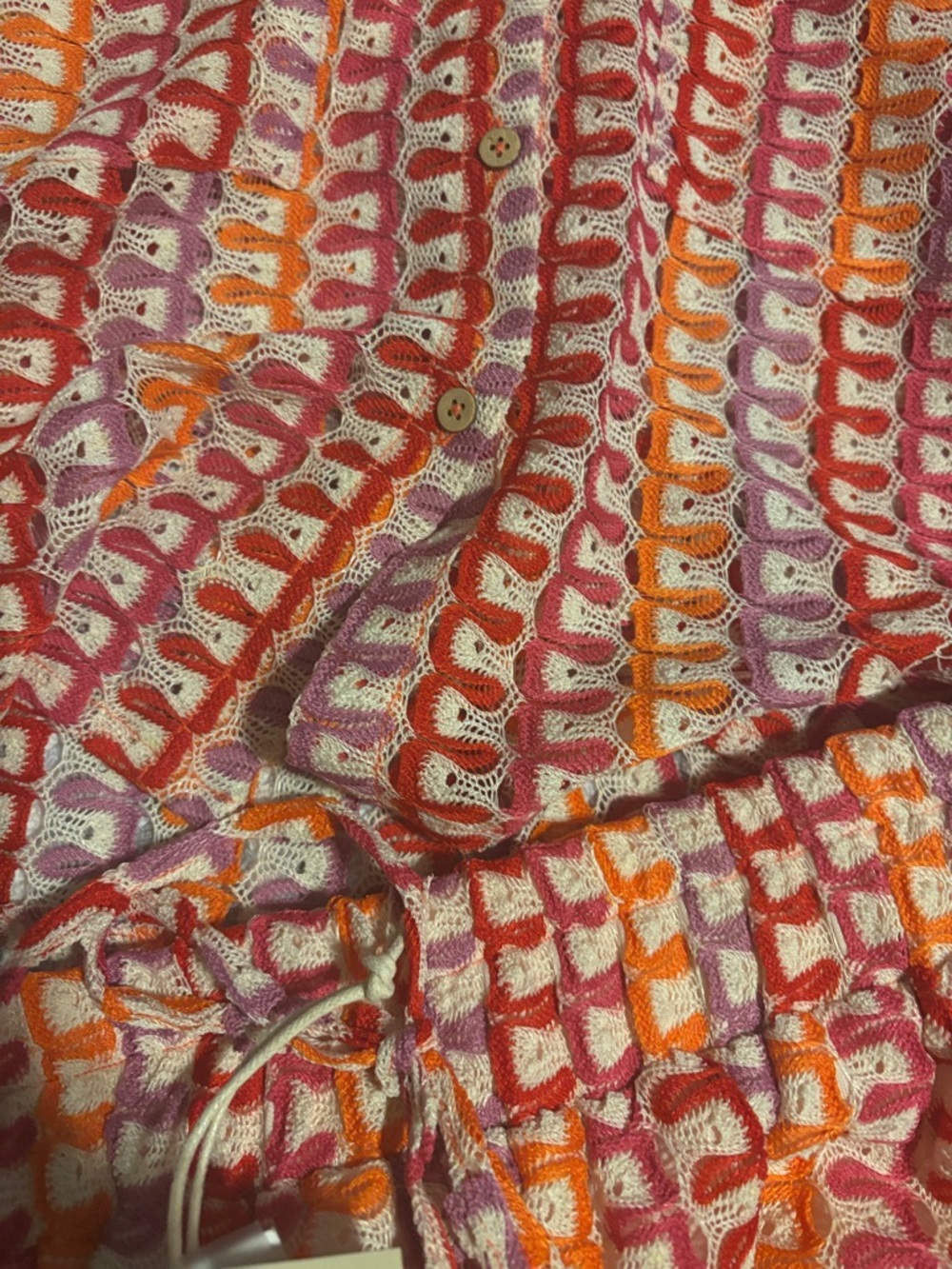 Reason Short Sleeve Shirt & Elastic Waist Shorts in Red, Orange, Pink - Picture 4 of 6